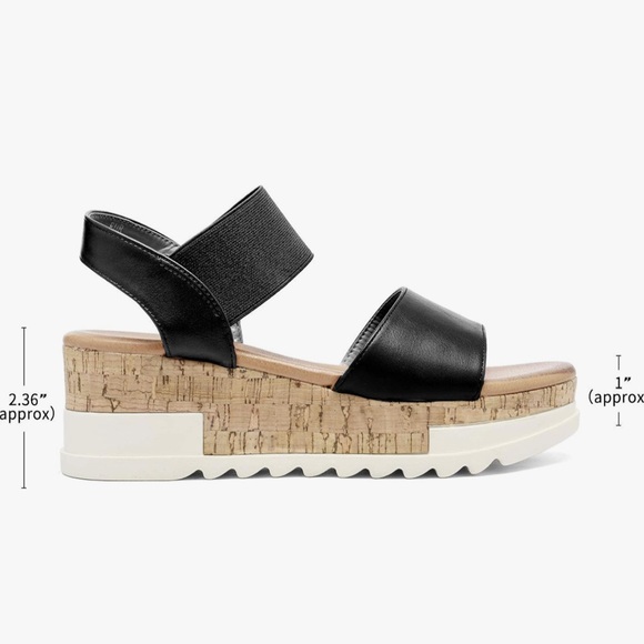 DREAM PAIRS Women's Open Toe Casual Platform Sandals - Picture 5 of 10